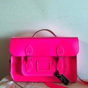 15 Inch Classic Batchel in Hot Pink Leather